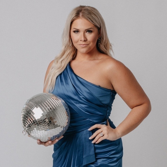 Blue crystal and silver drop earrings.. costume jewelry to dress up any outfit - Picture 2 of 2